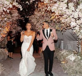 Kristen Rivers daughter Callie with her husband Seth Curry on their big day.